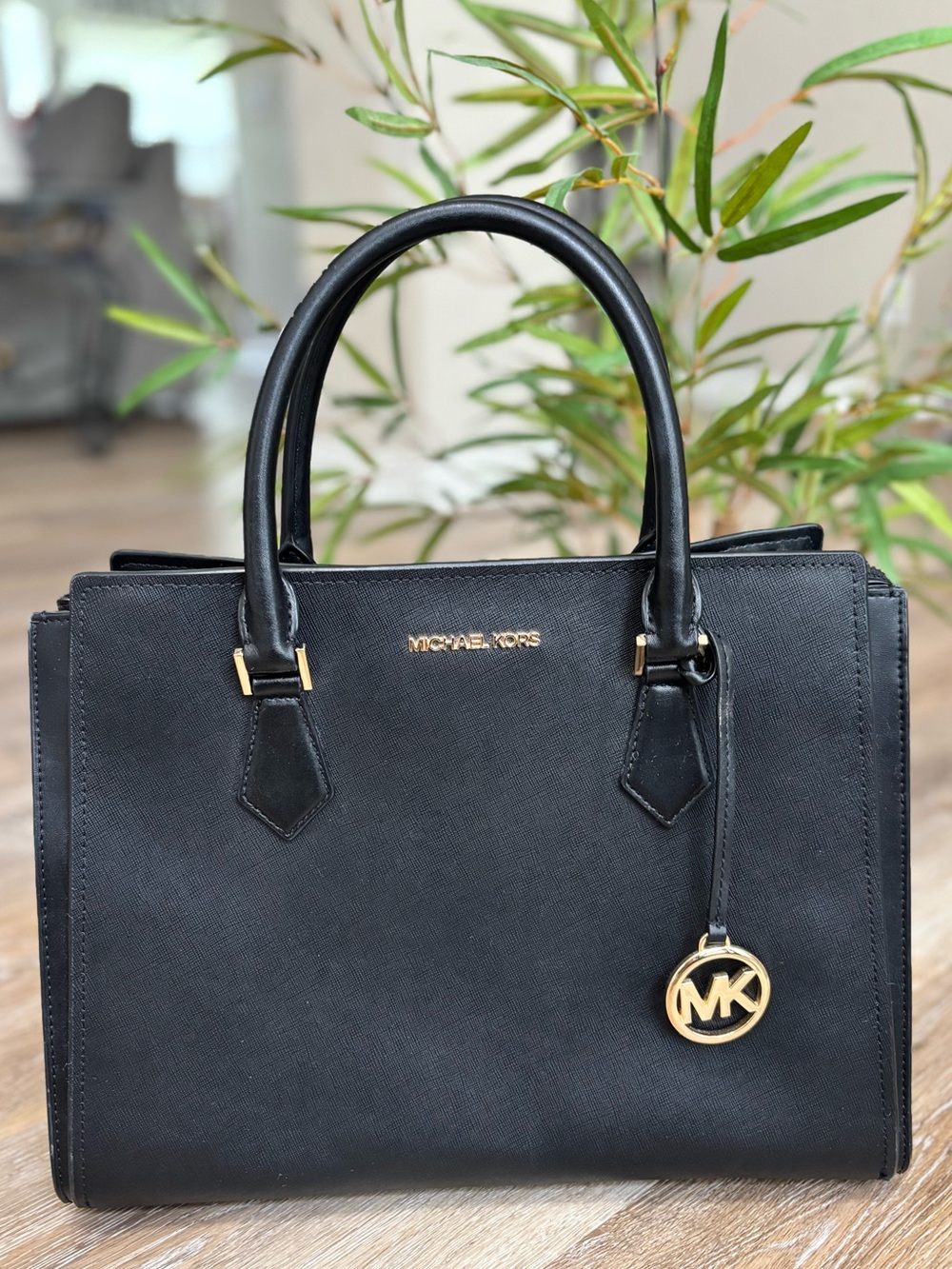 Michael Kors Black Saffiano with Gold Hardware
